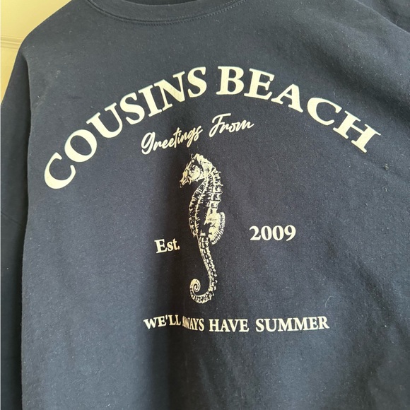Arula Cousins Beach Sweatshirt Size 2X/3X Navy Oversized - Picture 4 of 8